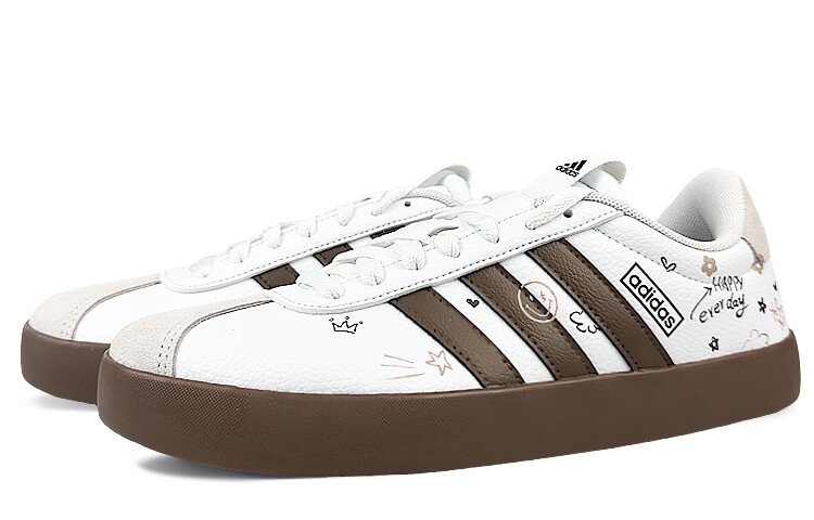 Кроссовки adidas Court Skateboarding Shoes Unisex Low-top Coffee, белый — фото 3