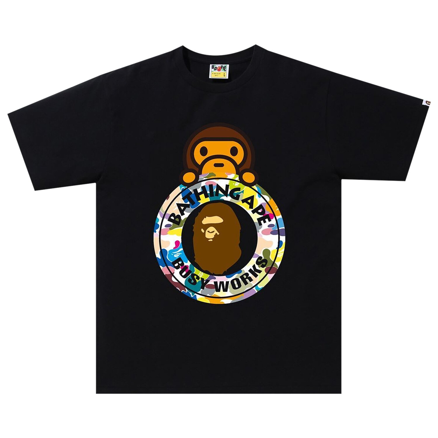 

Футболка BAPE Multi Camo Milo Busy Works, черная