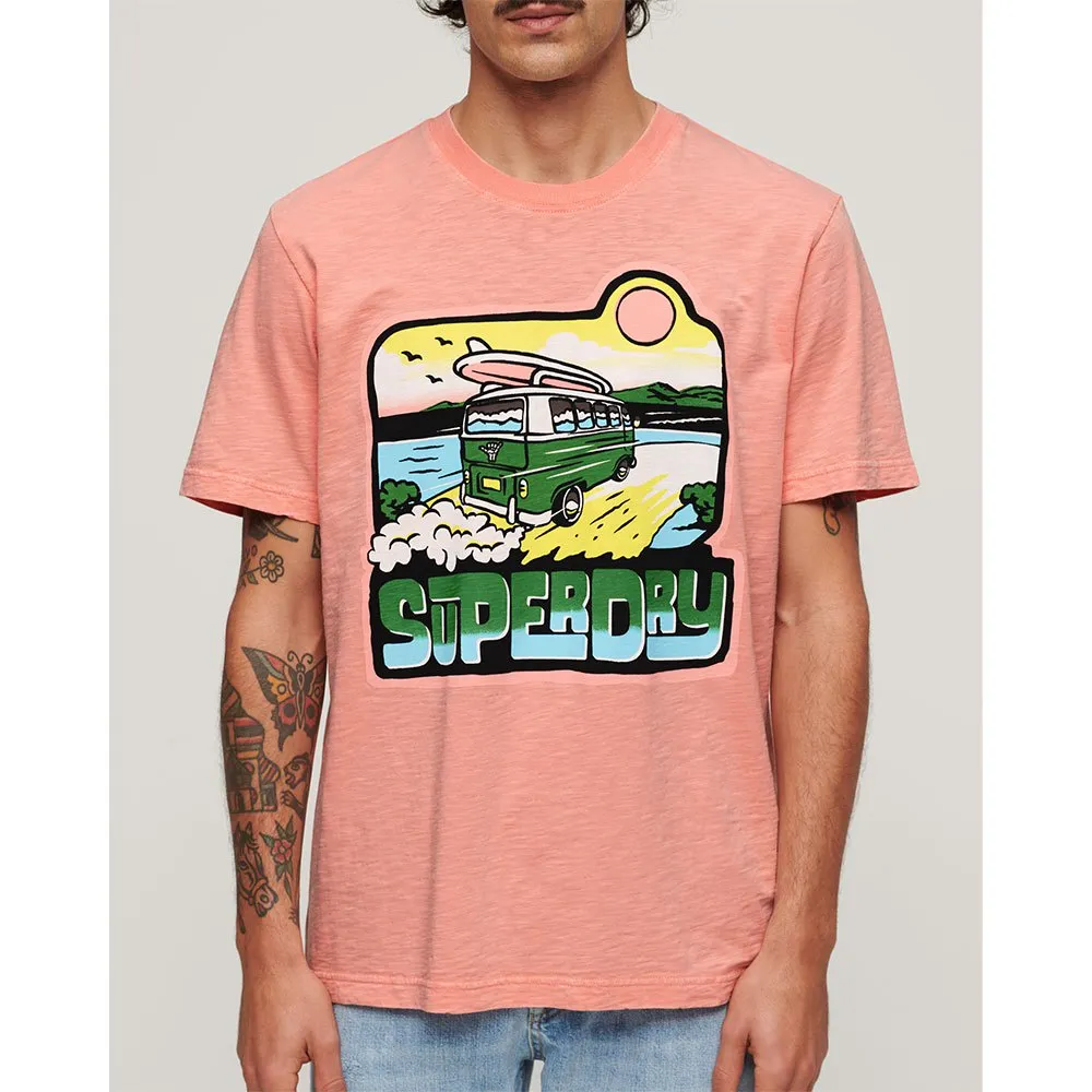

Футболка Superdry Neon Travel Graphic Loose, оранжевый