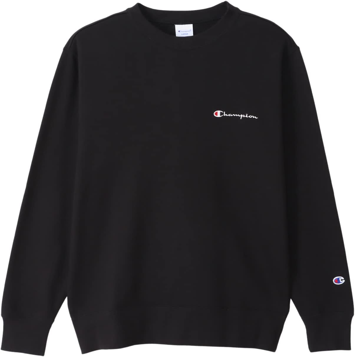 

Мужская толстовка Champion с круглым вырезом, длинным рукавом, мягким хлопком, вышитым логотипом, модель Custom Basic C8-W041Z, черный