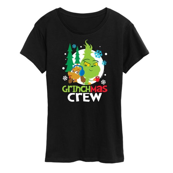 

Женская футболка с принтом «Доктор Сьюз, маленький Гринч» и «Grinchmas Crew» Licensed Character, черный