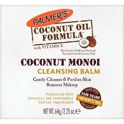 

Очищающий бальзам Palmers с кокосовым маслом, 2,25 унции Palmer's, Коричневый, Очищающий бальзам Palmers с кокосовым маслом, 2,25 унции Palmer's