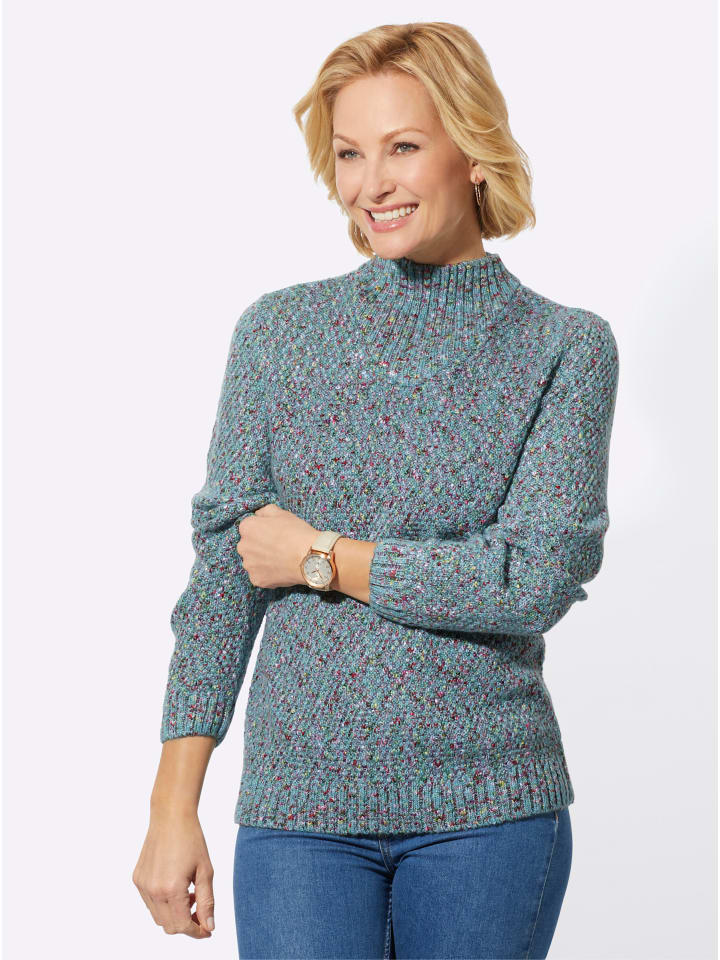 

Свитер с воротником-стойкой в цвете океанский меланж WITT WEIDEN