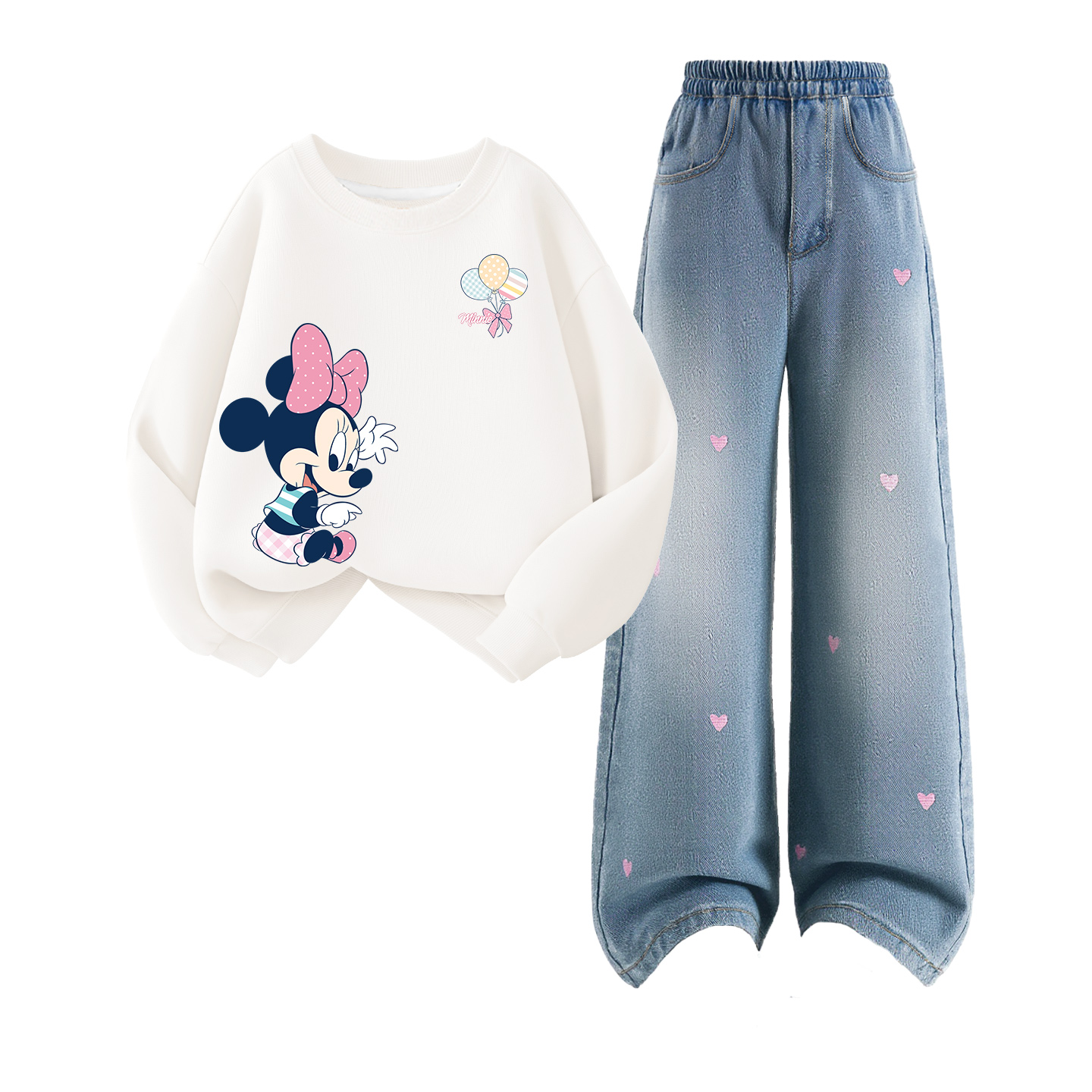 

Детская повседневная спортивная одежда Disney, Dile Play White+Solid Color Sea Salt Blue