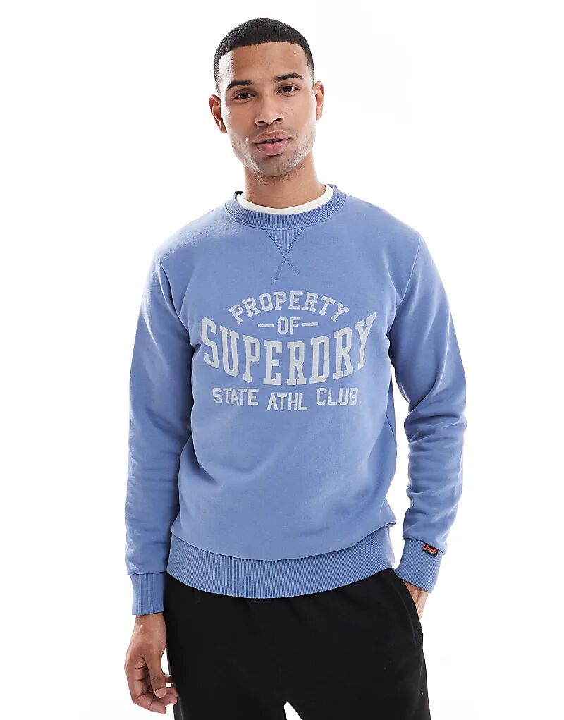 

Толстовка Superdry Athletic essentials Crew цвета лунного света