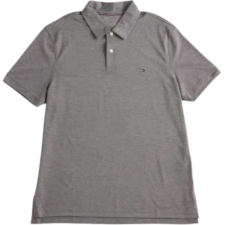 Поло мужское SS25 серое Tommy Hilfiger, Gray