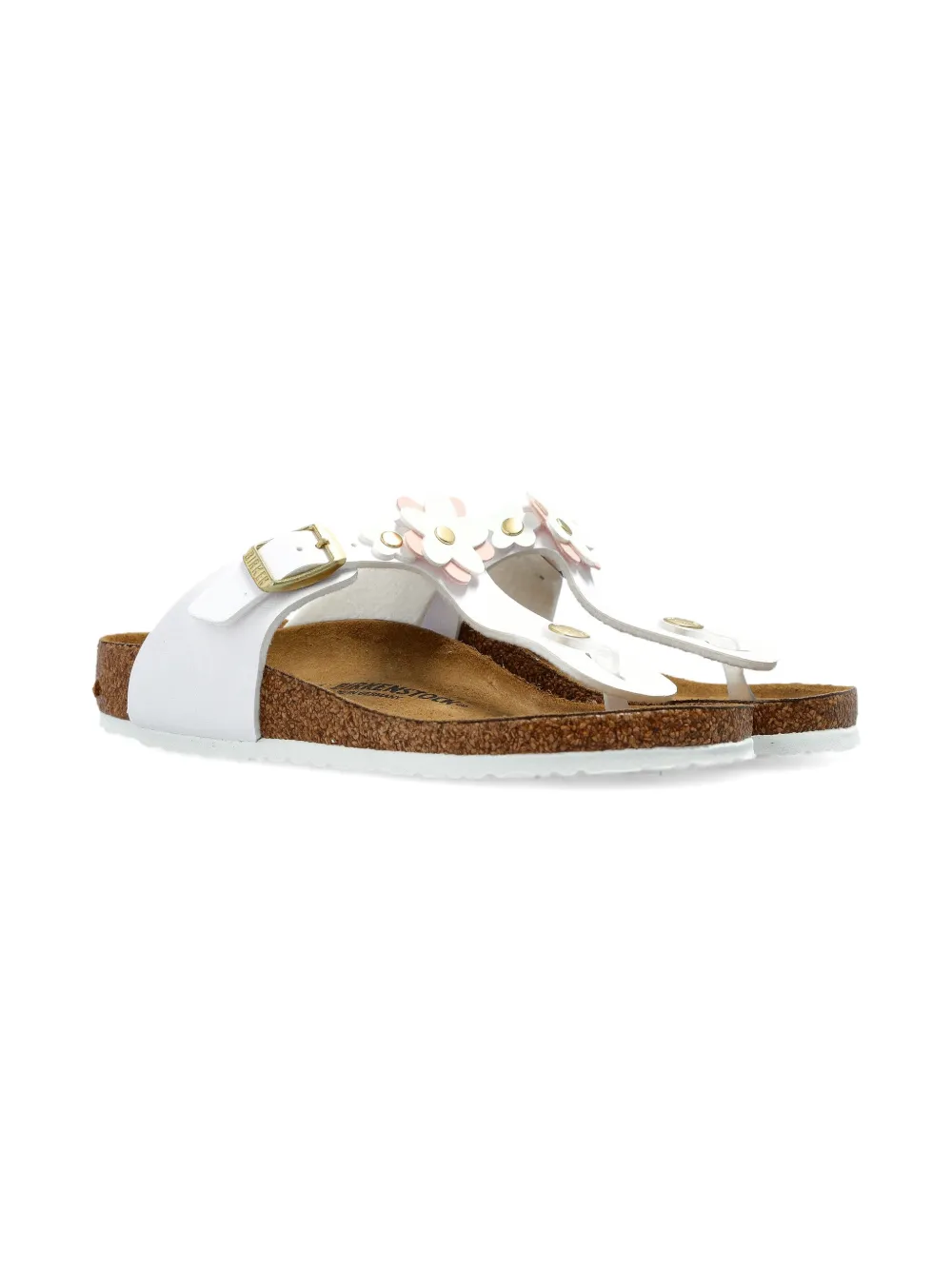Сандалии gizeh с пряжкой в виде цветка Birkenstock Kids, белый — фото 2