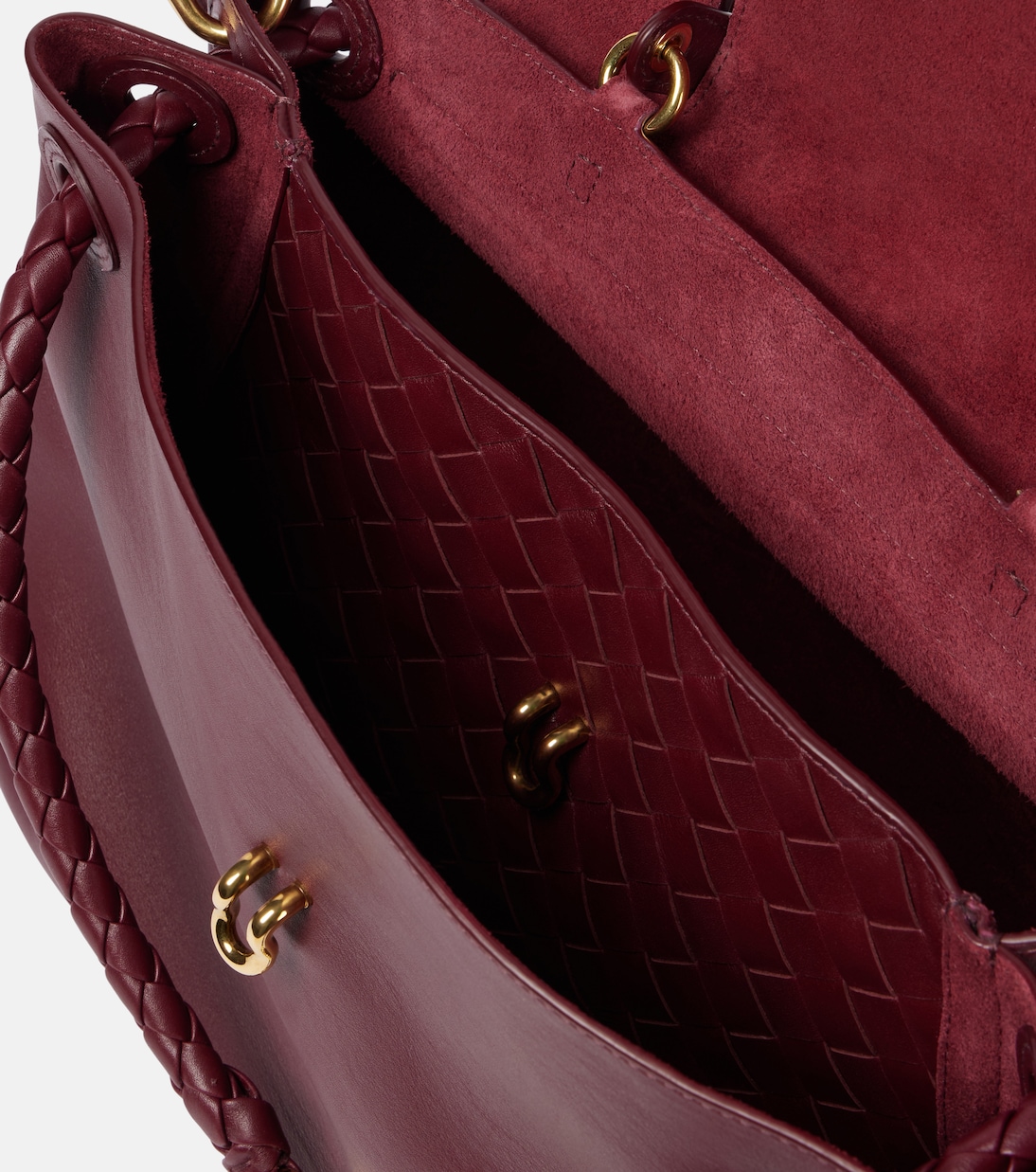 Ciao Ciao сумка из кожи среднего размера Bottega Veneta, Barolo-M Brass — фото 3