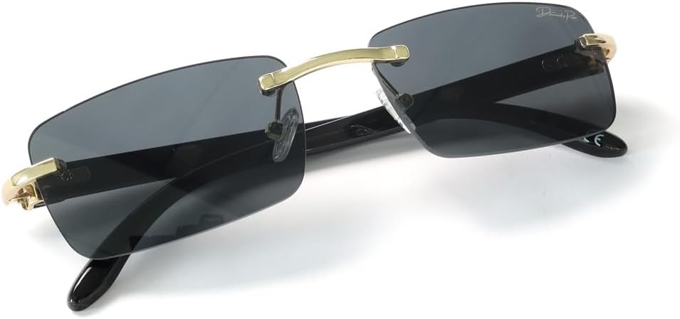 

Солнцезащитные очки Diamond's Roar Slim Fashion Rimless Sunglasses для женщин и мужчин в стиле ретро 80-х и 90-х годов с защитой от УФ-излучения UV400. Модные и стильные очки класса люкс, Black