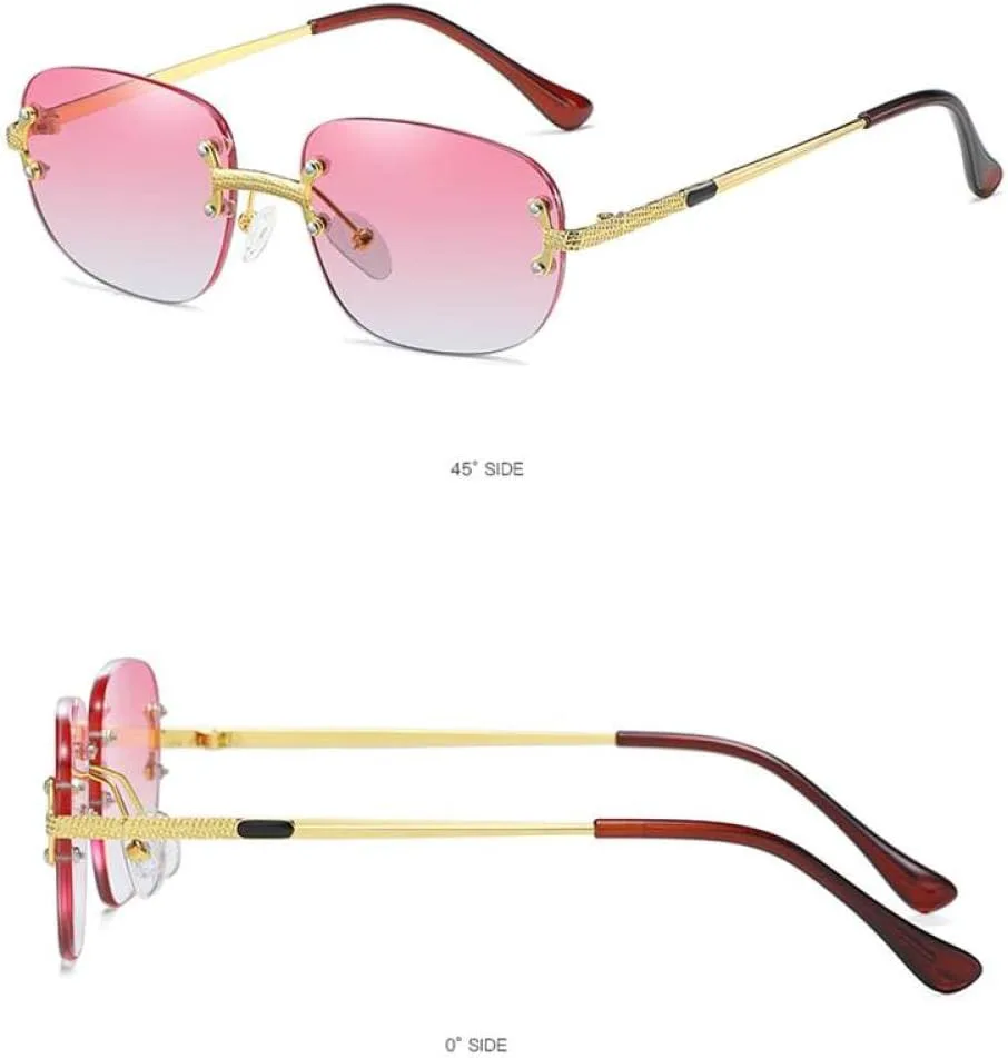 

Солнцезащитные очки без оправы для женщин, модные, роскошные, квадратные, в стиле стимпанк, женские, с защитой от УФ-излучения UV400, мужские MUTYNE, Purple