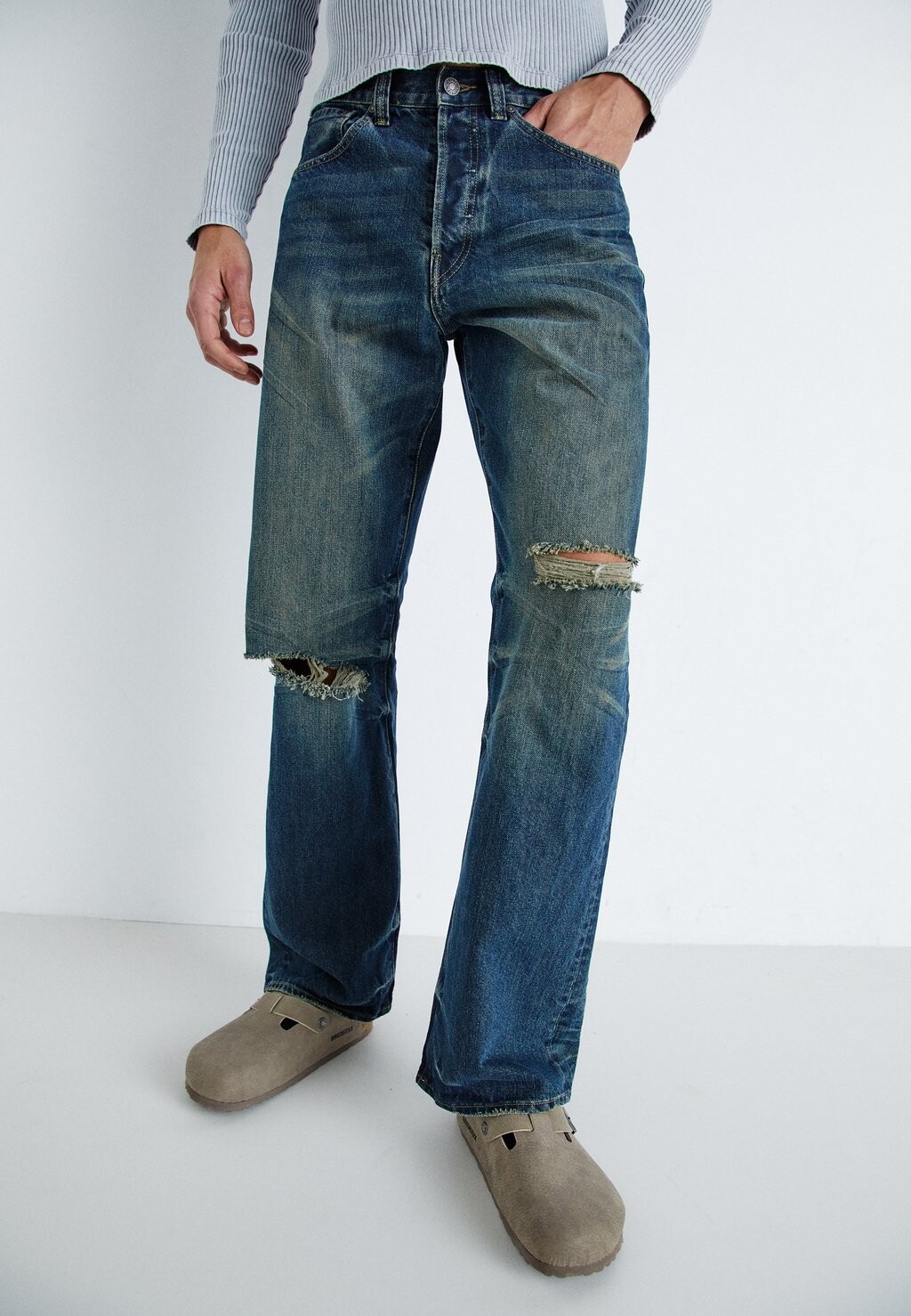 

Джинсы Straight Leg MID SLUB Jaded London, цвет blue denim