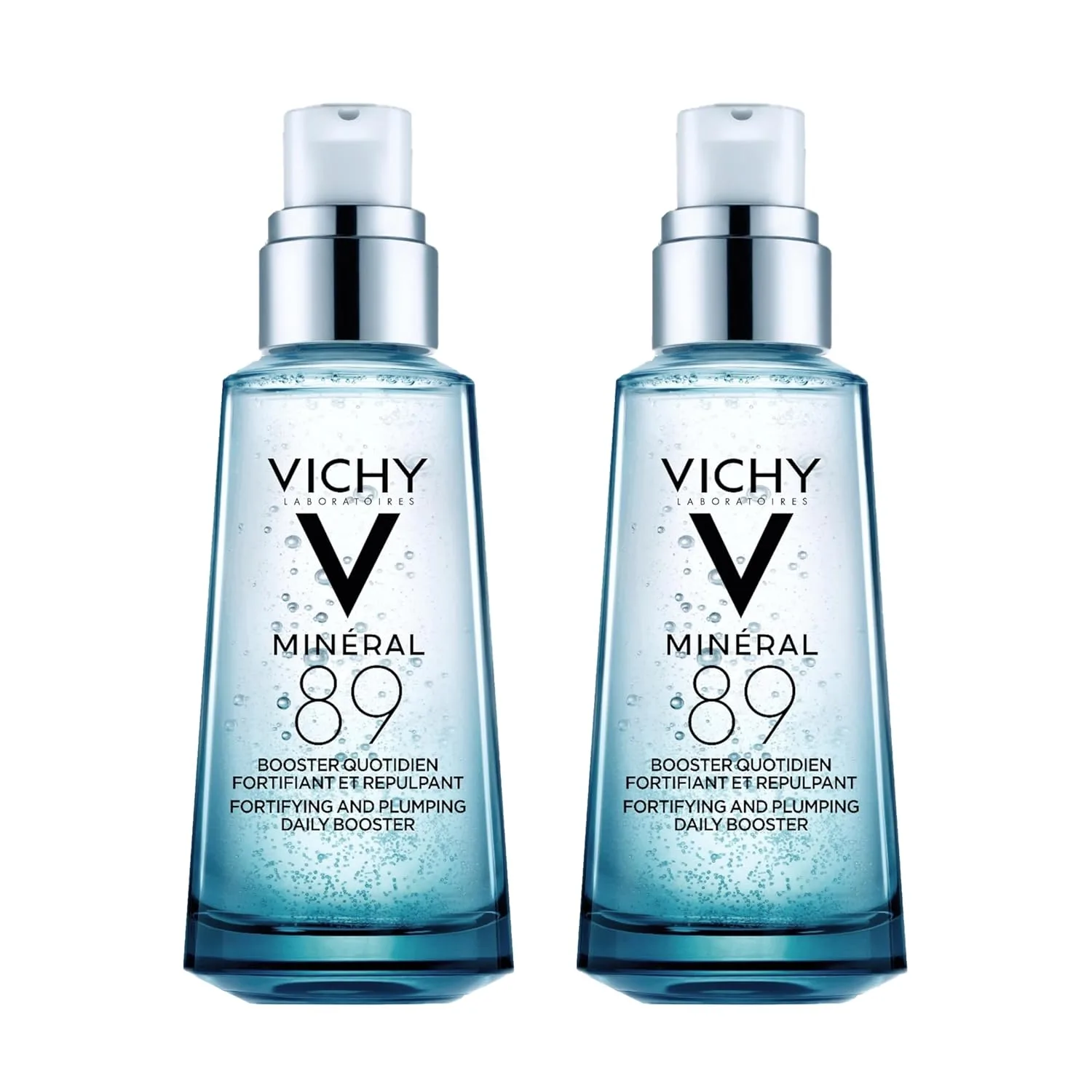 Vichy Mineral 89 Booster, сыворотка для лица с чистой гиалуроновой кислотой и полиглутаминовой кислотой для восстановления барьера кожи, увлажняет и разглаживает, легкая, без масла, не липкая 50 мл (2 шт.)