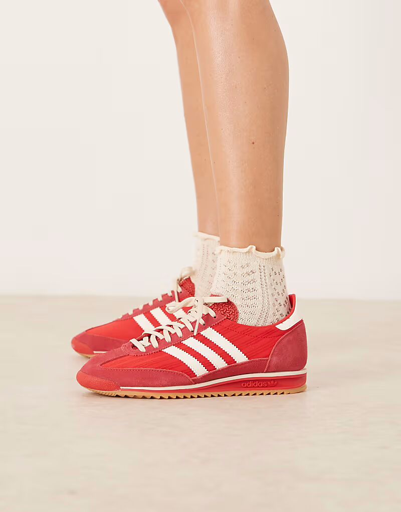 Кроссовки Adidas Originals SL 72 OG в красно-белой расцветке — фото 4