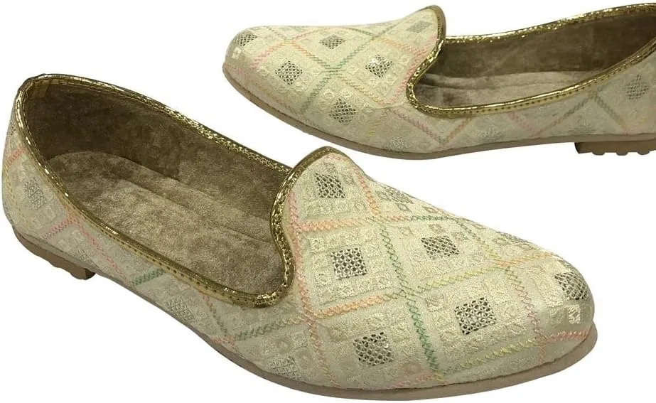 Туфли Jutti for Men Punjabi Juttis for Men Sherwani Shoes for Men Wedding Indian Mojaris Juti Step n Style, Cream-Coloured — фото 3
