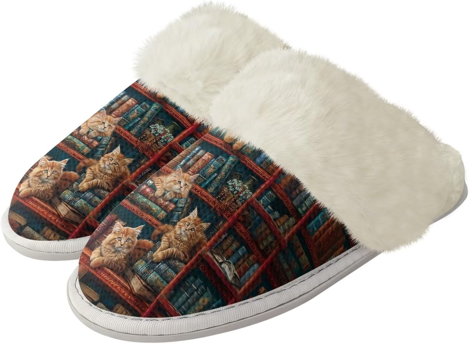 

Комнатные тапочки Binienty для женщин и мужчин, для дома и улицы, легкие, с противоскользящей подошвой, 3d Cat Book
