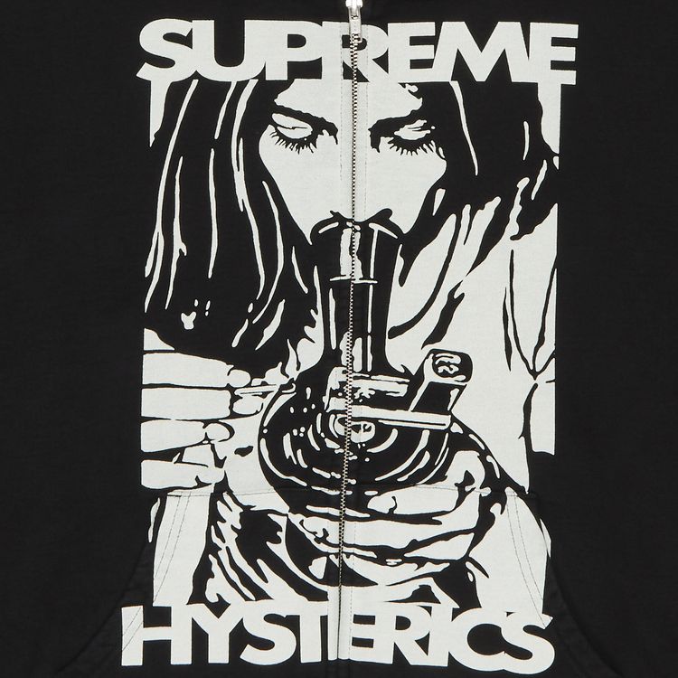 Толстовка Supreme x HYSTERIC GLAMOUR Thermal Lined Zip Up Hooded Sweatshirt Black, черный — фото 2