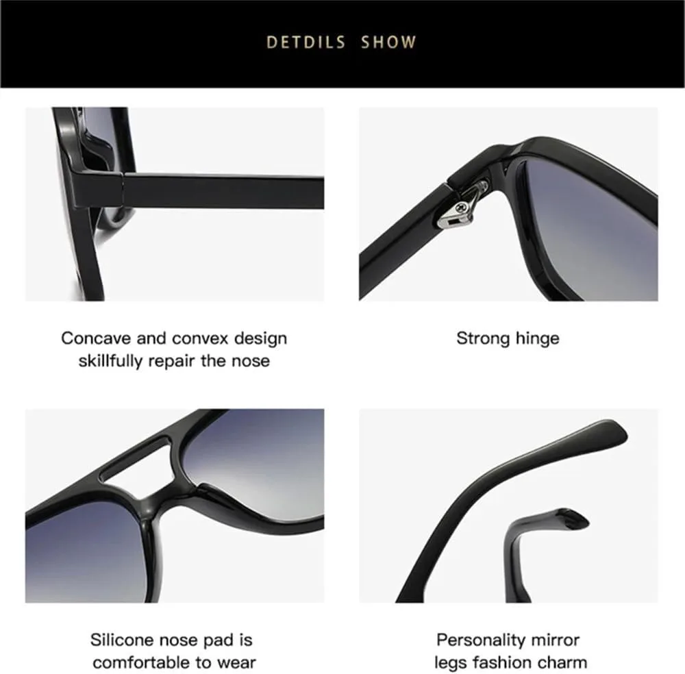 

Мужские солнцезащитные очки в стиле ретро, ​​большие поляризованные, с защитой от УФ-излучения UV400, женские очки в прозрачной оправе LXLHWN, Leopard Dark Green