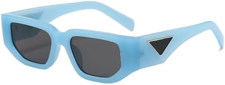 

Солнцезащитные очки в ретро-квадратной оправе для женщин, унисекс, с плоской верхней частью, винтажные, маленькие, прямоугольные, сине-серые, один размер MTZJH, One Color