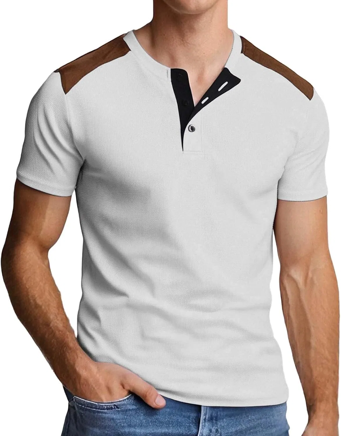 Мужская рубашка Slim Fit на молнии, дышащая, с эластаном, для лета, повседневная и комфортная Generic, светло-серый