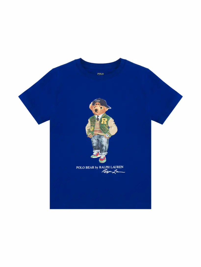 

Хлопковая футболка Polo Bear Ralph Lauren, тёмно-синий