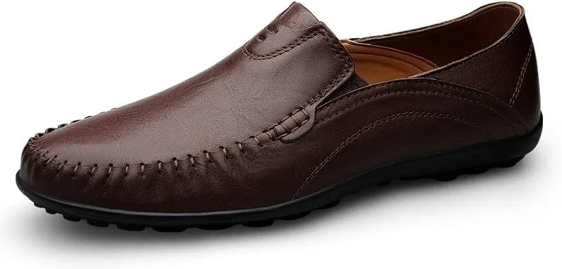 Лоферы кожаные Mens Loafers Shoe, коричневый SayfuR — фото 2