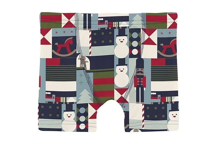 Боксеры набор 3шт Print Boxer Brief Kickee Pants Kids, Fireside Plaid/Portabella/Peacoat Mod Christmas — фото 2