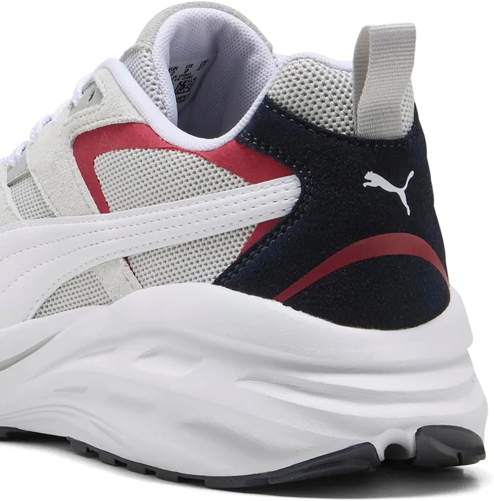 Кроссовки PUMA Unisex Hypnotic LS, Feather Gray Puma White Dark Crimson New Navy — фото 4