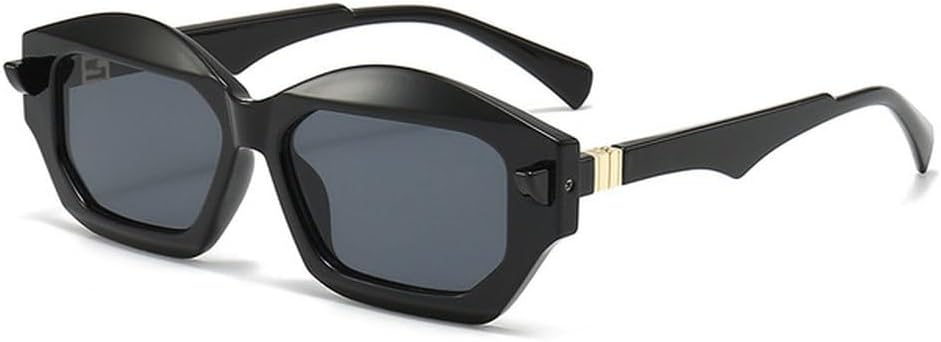 

Уникальные солнцезащитные очки неправильной формы для женщин, двухцветные, в стиле ретро для мужчин, модные, с заклепками, градиентные, с защитой от УФ-излучения UV400 TVTBBVV, Black