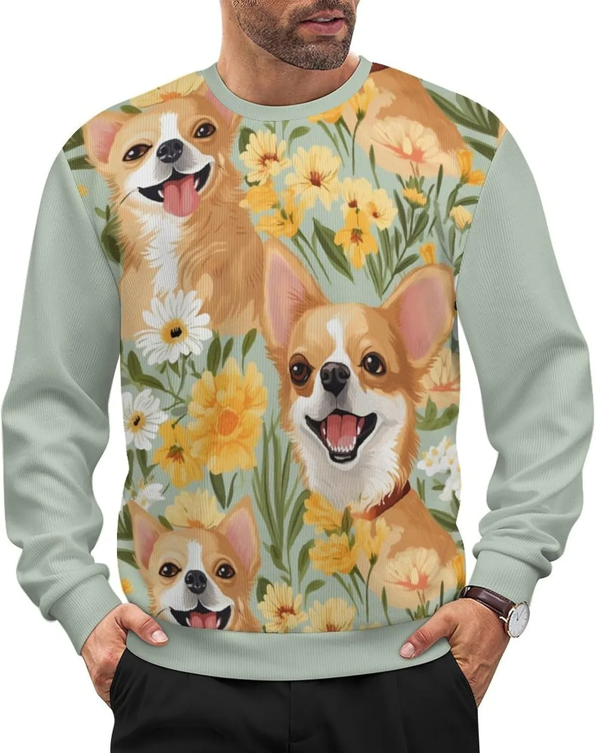 

Мужской оверсайз свитер с принтом животные HLSDFRES