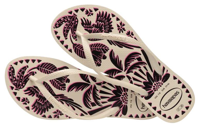 Женские устойчивые к истиранию шлепанцы бежево-черные Havaianas — фото 3