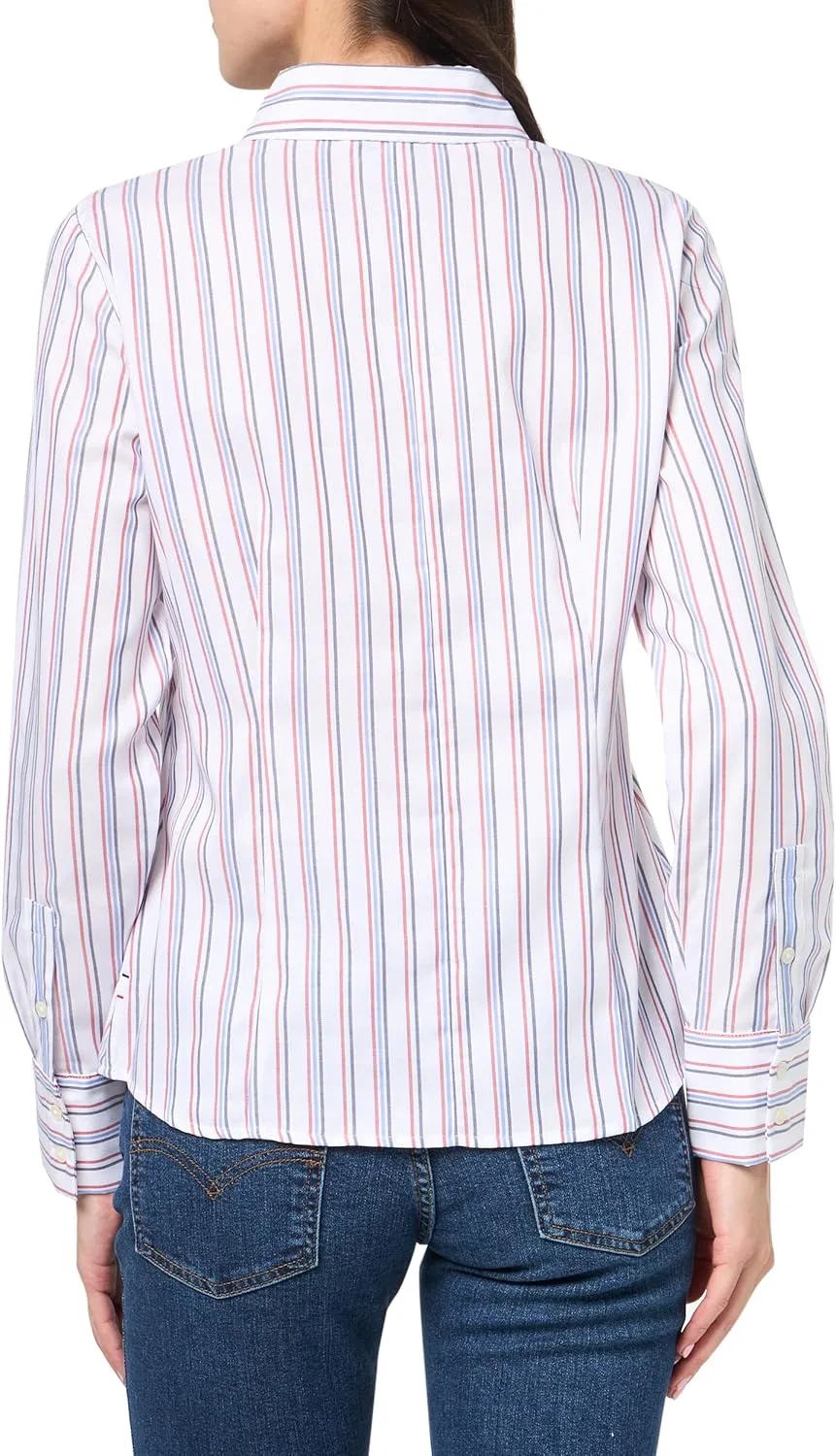 Рубашка спортивная с длинным рукавом Roll Tab, Tommy Hilfiger, слоновая кость мульти — фото 3