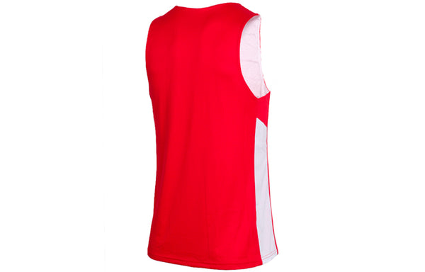 Спортивная футболка sports training splicing breathable reversible basketball vest red Nike, красный — фото 2