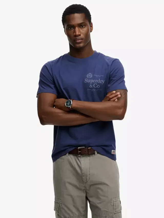 Футболка свободного кроя от компании 1954 года Superdry, Hampton Blue