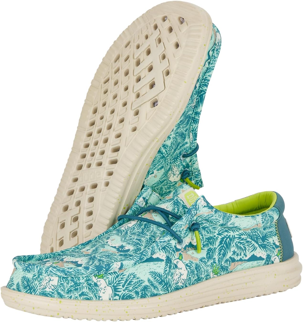 Мужские слипоны Hey Dude Wally H20 Tropical, Мужская обувь, Мужские лоферы, Удобные и легкие Heydude, голубой — фото 3