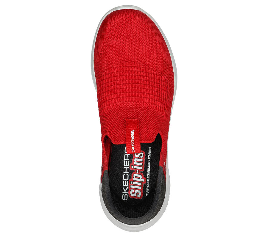SKECHERS Детские кроссовки ULTRA FLEX 3.0 SMOOTH STEP Slip-On, красные/черные — фото 2