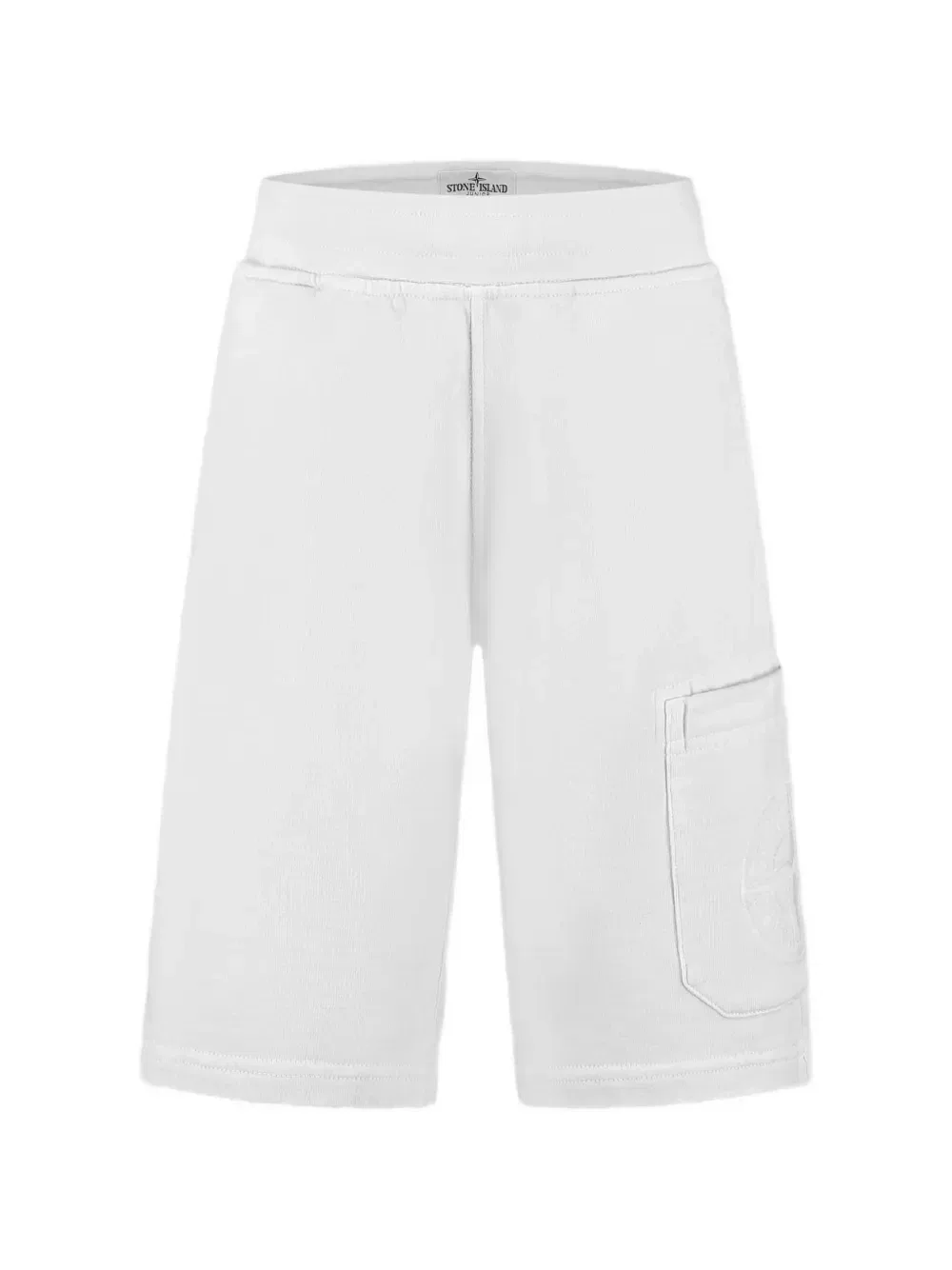 Спортивные шорты с вышитым логотипом Stone Island Junior, белый