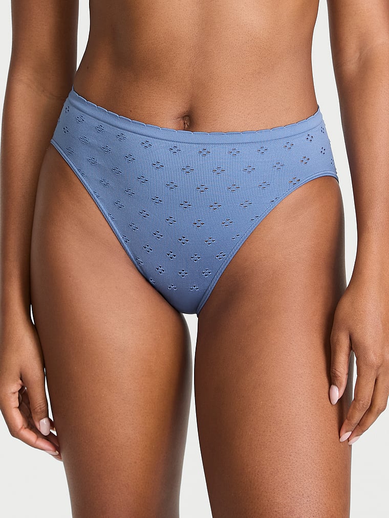 

Бесшовные трусики-слипы с люверсами и высоким вырезом Seamless, eyelet moonlight blue