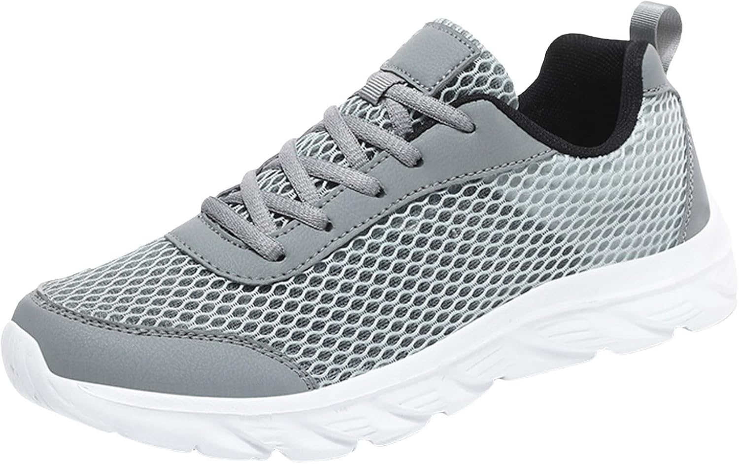 

Мужские беговые кроссовки IWIHMIV, нескользящие, для ходьбы, легкие, дышащие, на шнуровке, для тренировок и повседневного спорта, серый