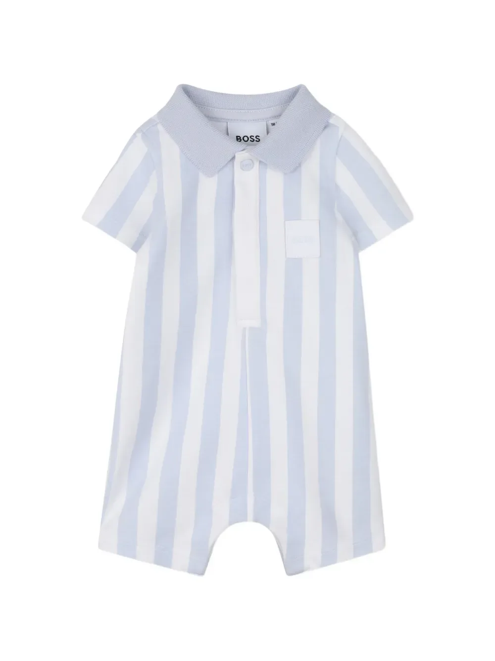 Купальник в полоску с воротником BOSS Kidswear, синий