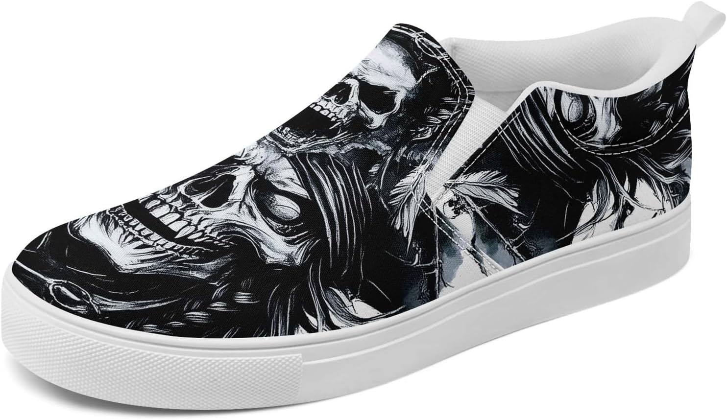 

Женские готические слипоны с черепом AWSOLE на холщовой основе, мужские низкие кеды с темным арт-розовым дизайном, стильные кроссовки, удобная модная обувь для уличного стиля