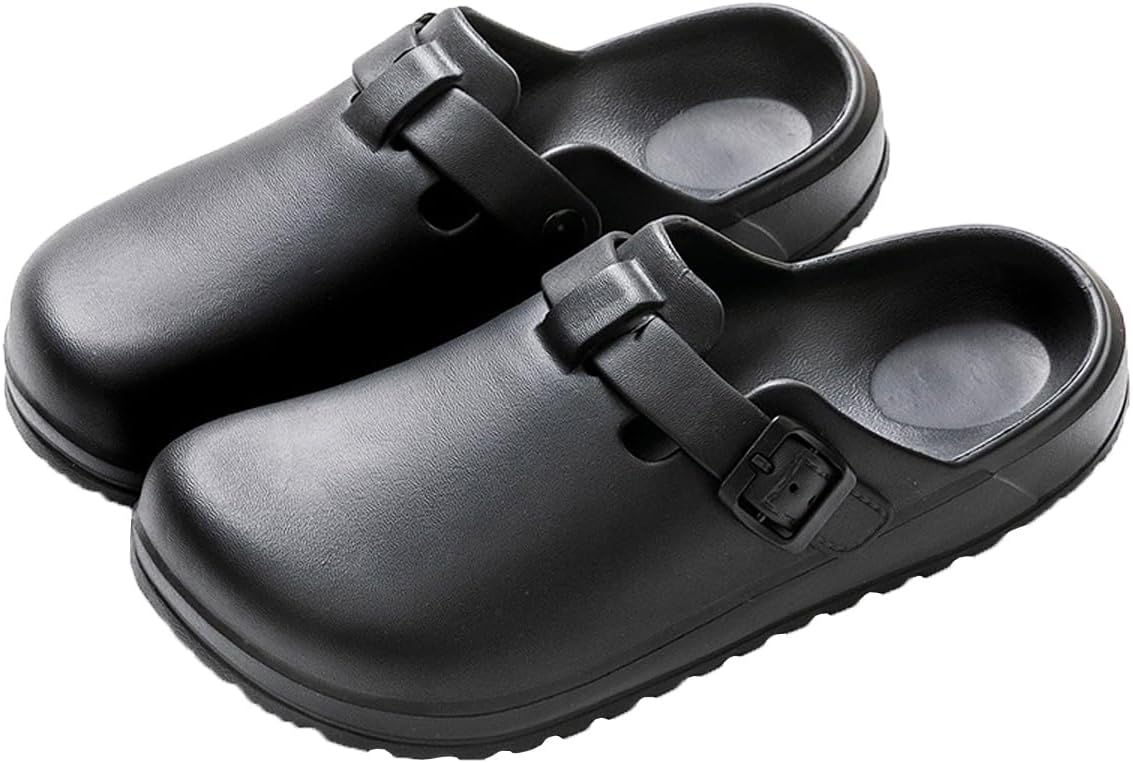 

Сандалии-сабо с поддержкой свода стопы для женщин и мужчин, регулируемые мюли с пряжкой, нескользящая рабочая обувь, сандалии для повара и сада, тапочки-шлепанцы с мягкой подкладкой Lhxyuo, черный