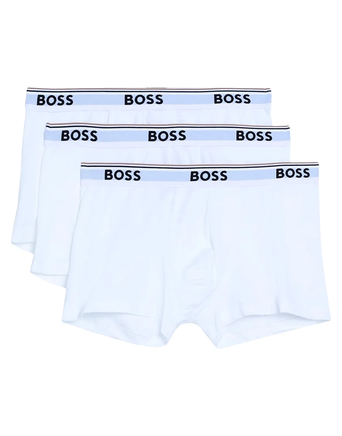 Боксеры из хлопка с эластаном, набор из 3 штук, BOSS, белый