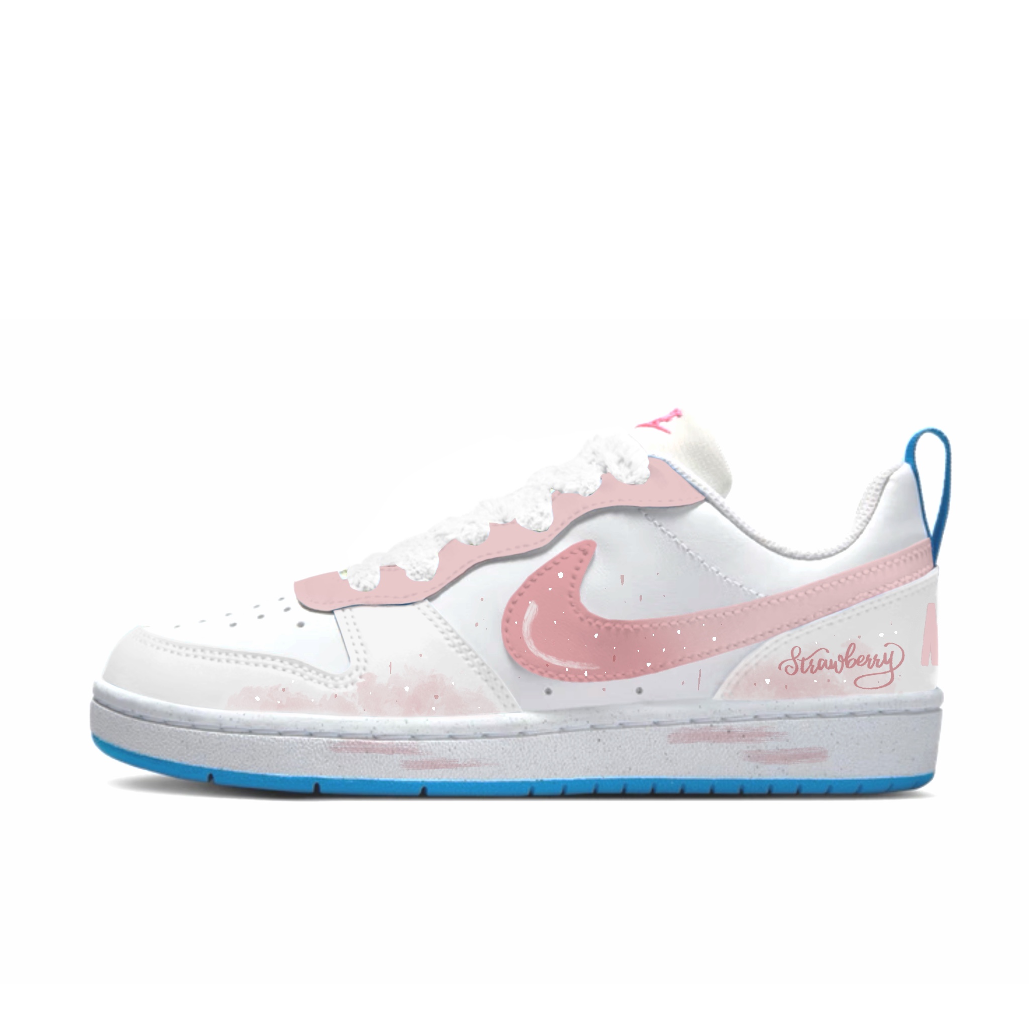 

Nike Court Borough Berry Star Sweet Trail Slip Resistant Abrasion Resistant Low top Skateboard Shoes Sweet Pink Kids'