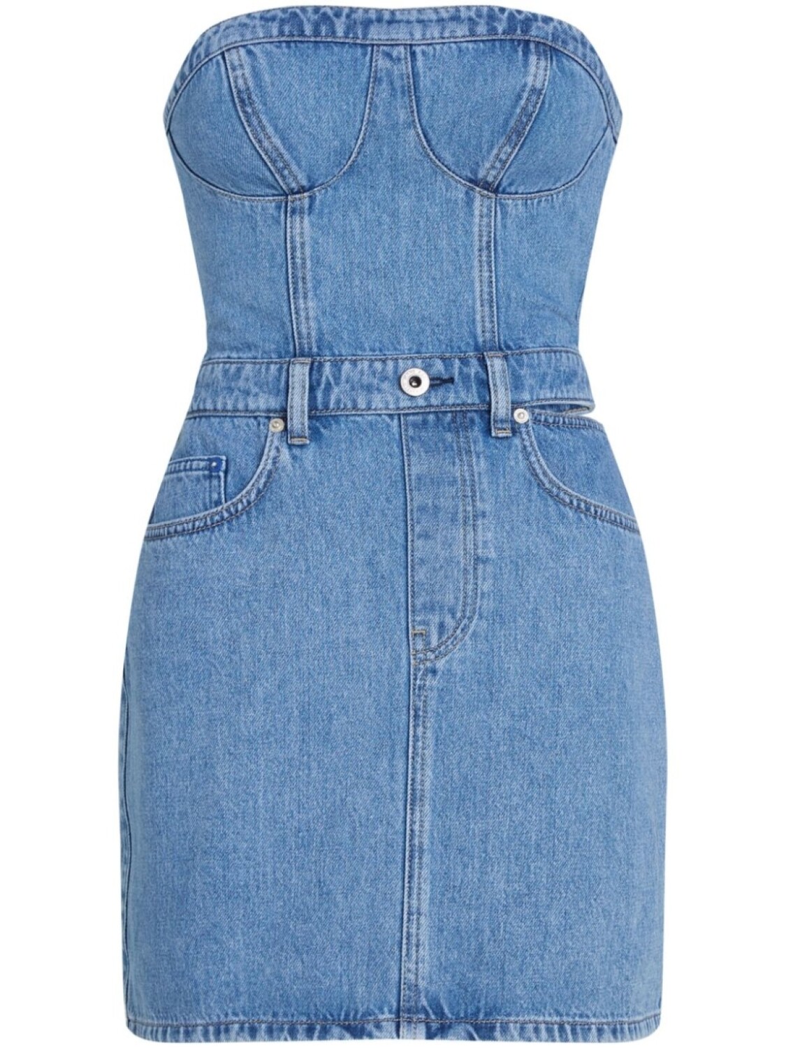 

Karl Lagerfeld Jeans bustier-style cut-out denim minidress, синий