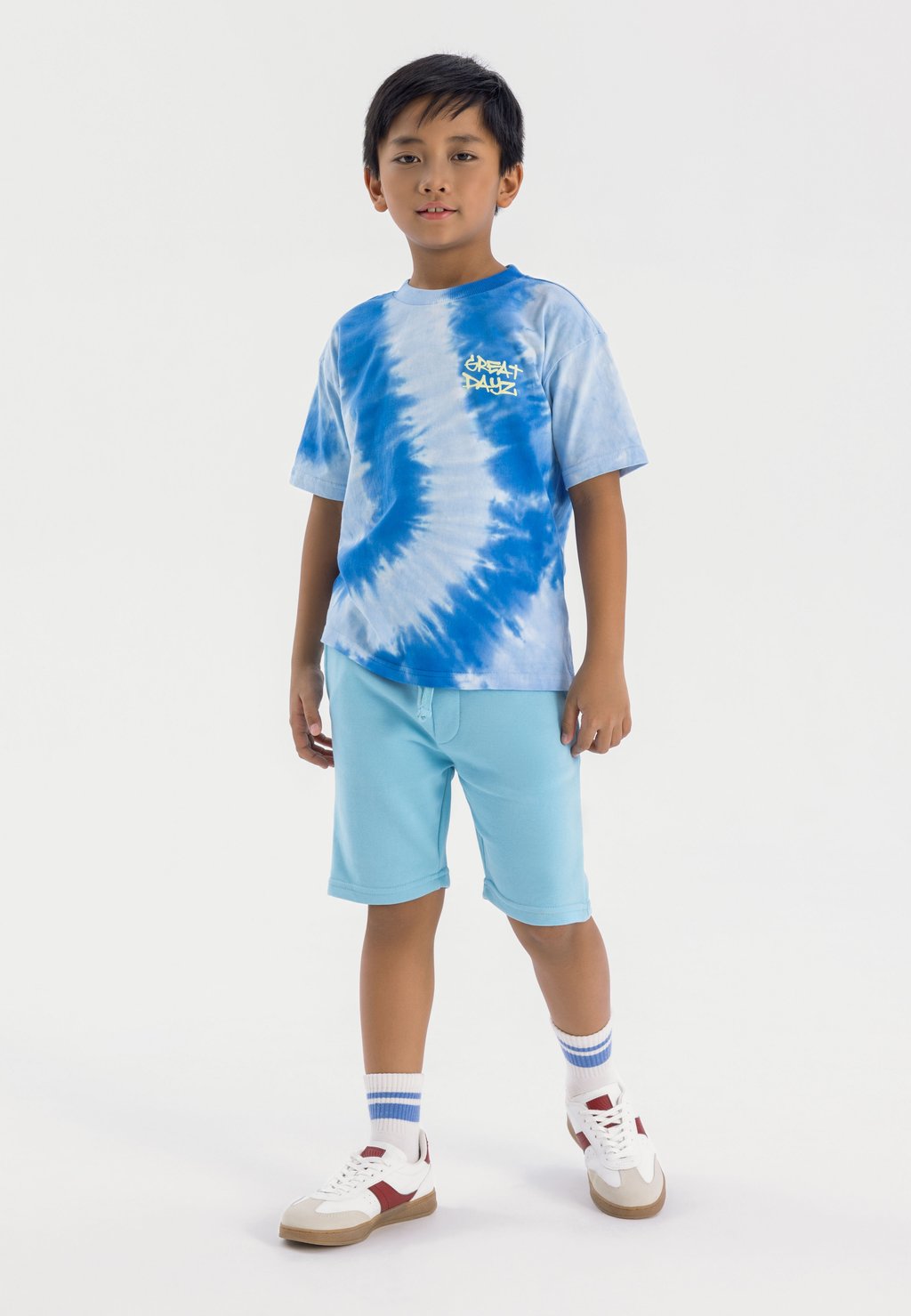 

Футболка с принтом TIE DYE SHORT SLEEVE AND SET MINOTI, синий