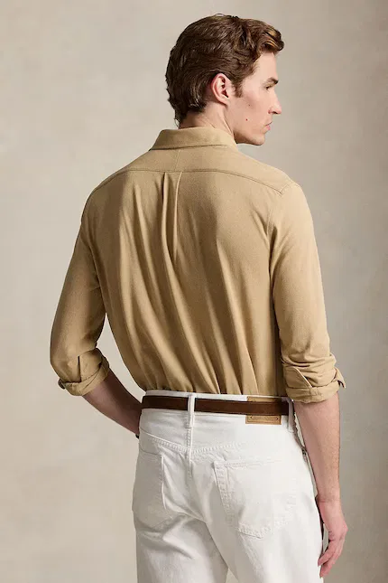 Классическая рубашка Polo Ralph Lauren, бежевый — фото 2