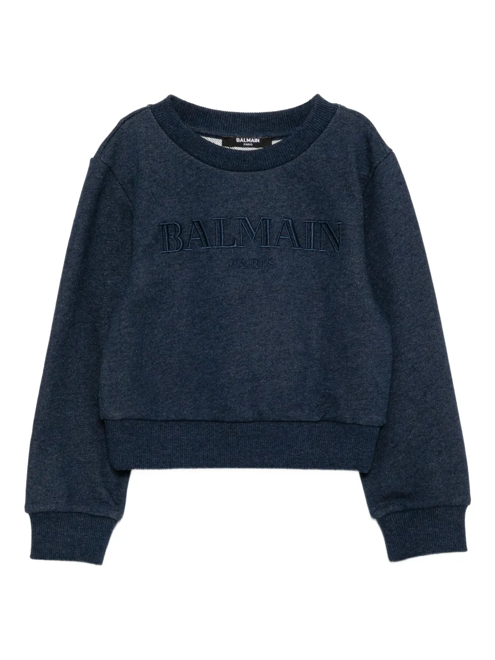 

Толстовка с вышитым логотипом Balmain Kids, синий