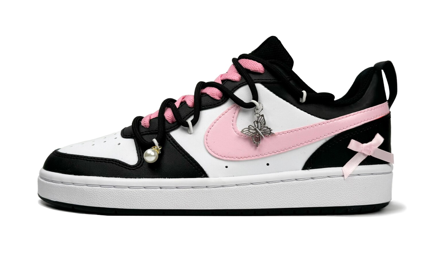 

Женские кроссовки для скейтбординга Nike Court Borough Low, Core Black / Cloud White / Team Shock Pink 2