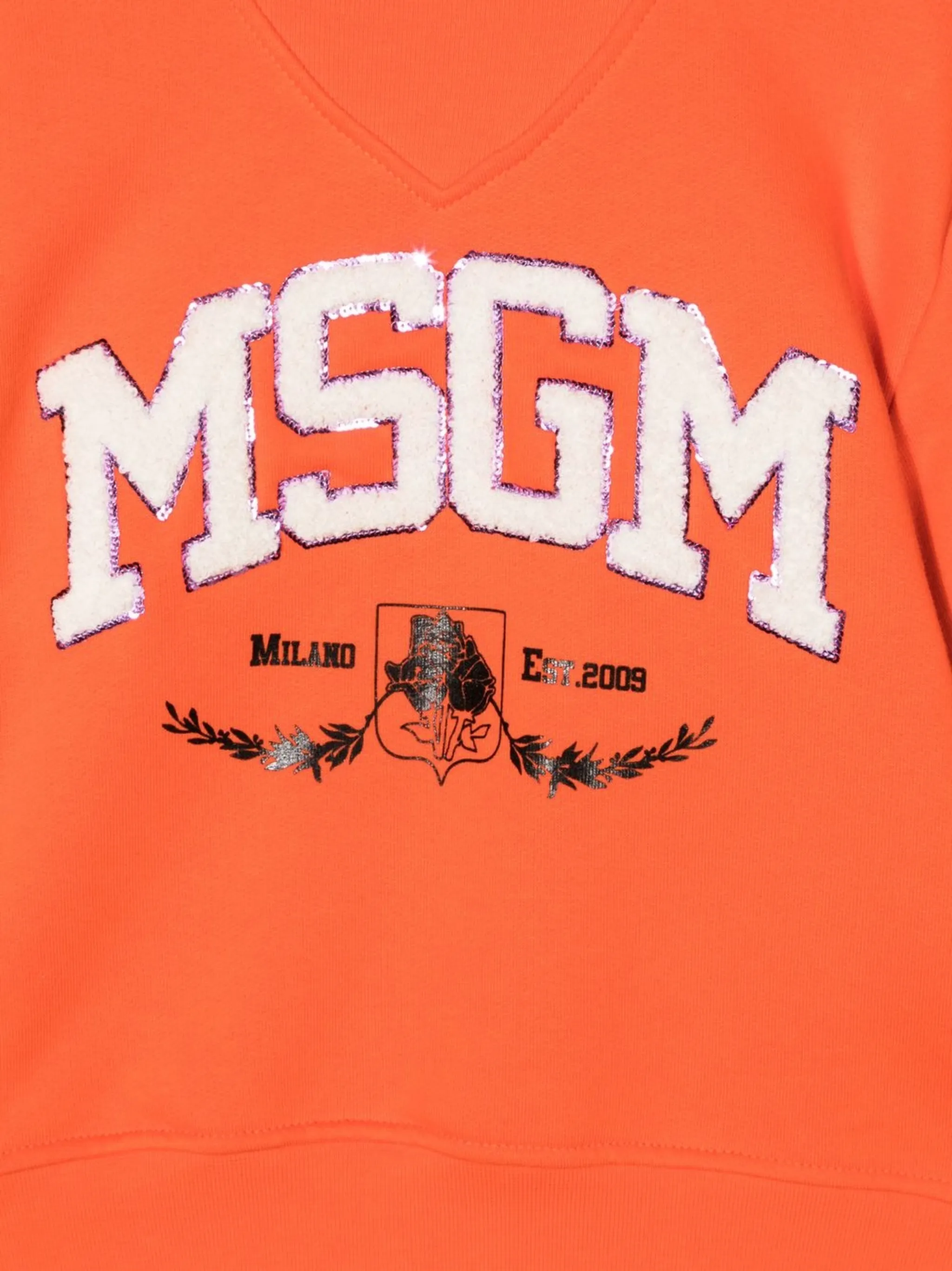 Толстовка с фактурным логотипом Msgm Kids, оранжевый — фото 3