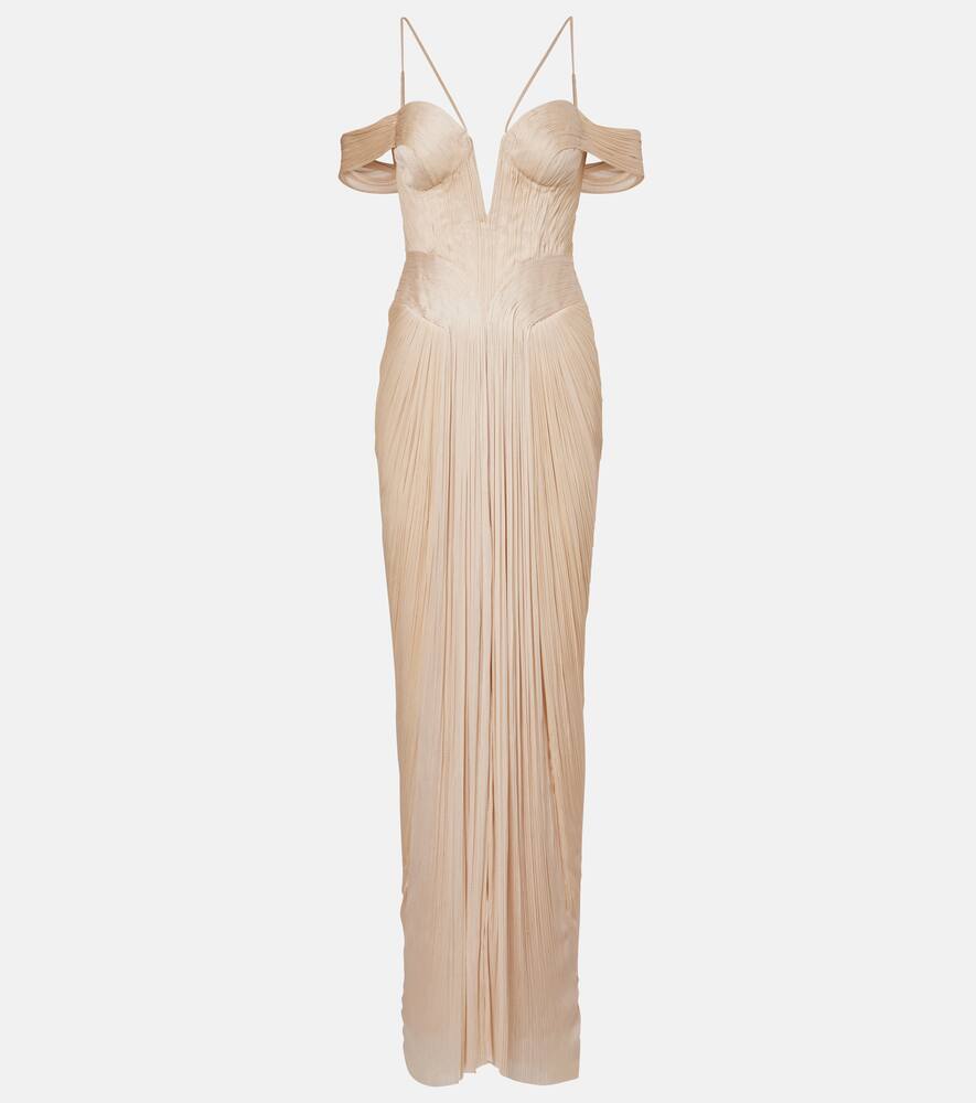 

Платье-бюстье Camilla из металлизированного шелкового тюля Maria Lucia Hohan, Desert